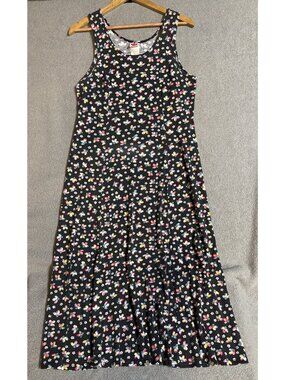 No Boundaries Y2K Era Black Butterfly Floral Sleeveless Maxi Dress Size Est M